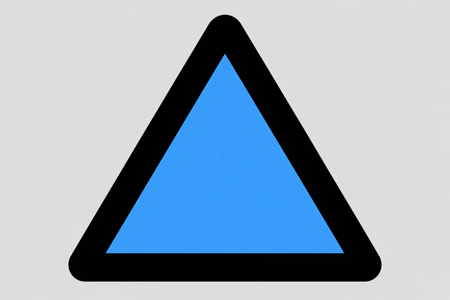 Vector illustration showing a thick outline dominating a geometric shape
